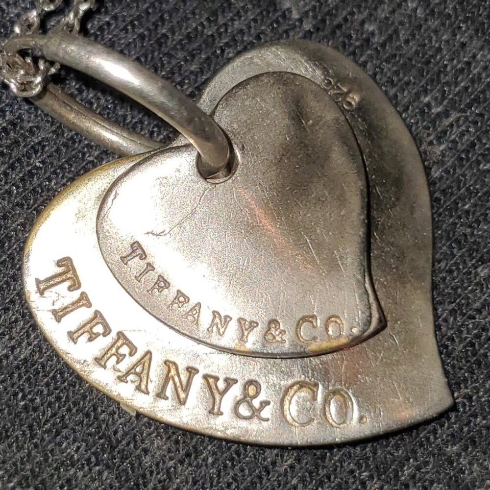 Tiffany and Co. Silver stamped heart pendants